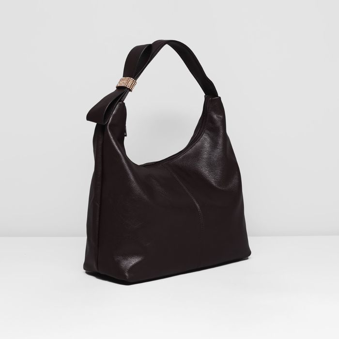 Сумка женская на молнии, 1 отдел с перегородкой, наружный карман, цвет коричневый