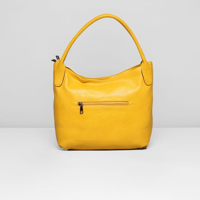 Сумка женская на молнии, 2 отдела, 2 наружных кармана, цвет жёлтый
