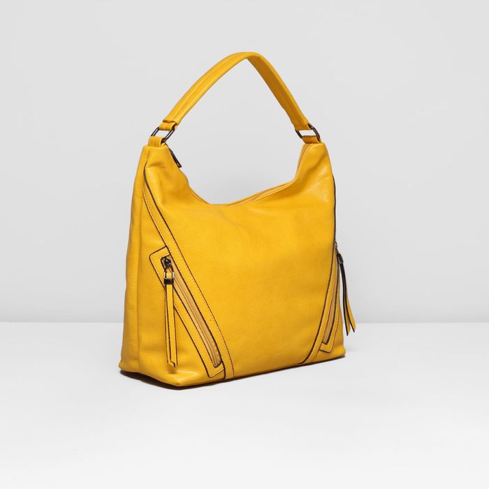 Сумка женская на молнии, 1 отдел с перегородкой, 2 наружных кармана, цвет жёлтый