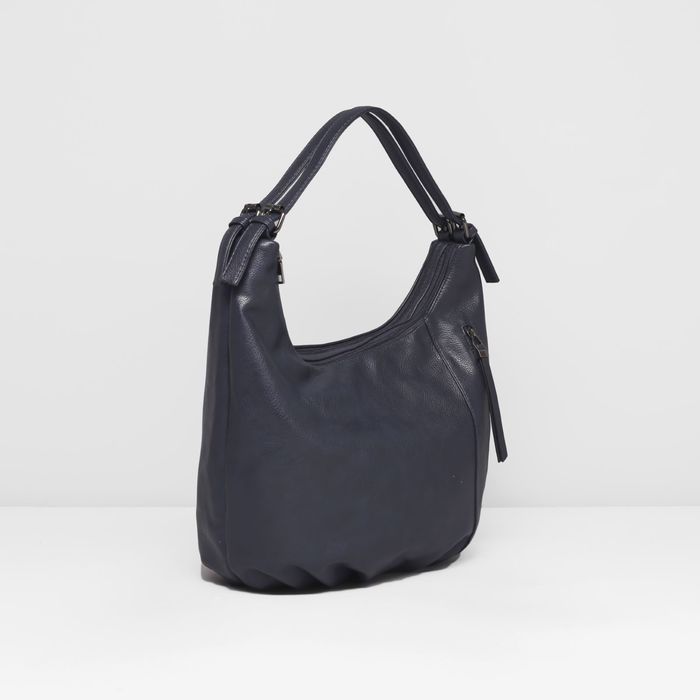 Сумка женская на молнии, 2 отдела, 2 наружных кармана, цвет синий