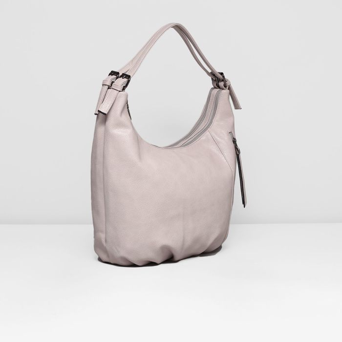 Сумка женская на молнии, 2 отдела, 2 наружных кармана, цвет молочный