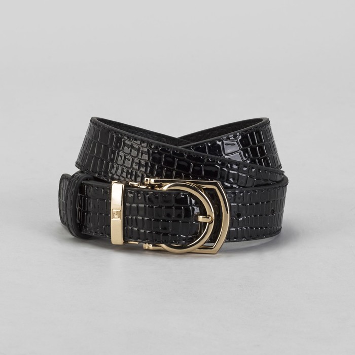 Ремень женский, пряжка золото, ширина - 3 см, цвет чёрный