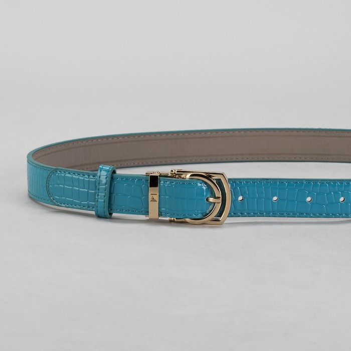 Ремень женский, пряжка золото, ширина - 3 см, цвет бирюзовый