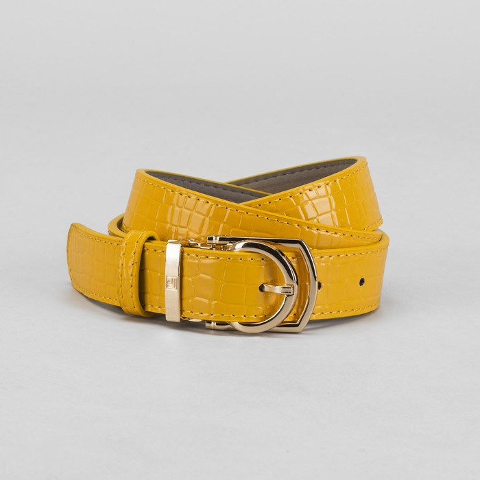 Ремень женский, пряжка золото, ширина - 3 см, цвет жёлтый