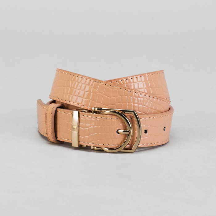 Ремень женский, пряжка золото, ширина - 3 см, цвет пудровый