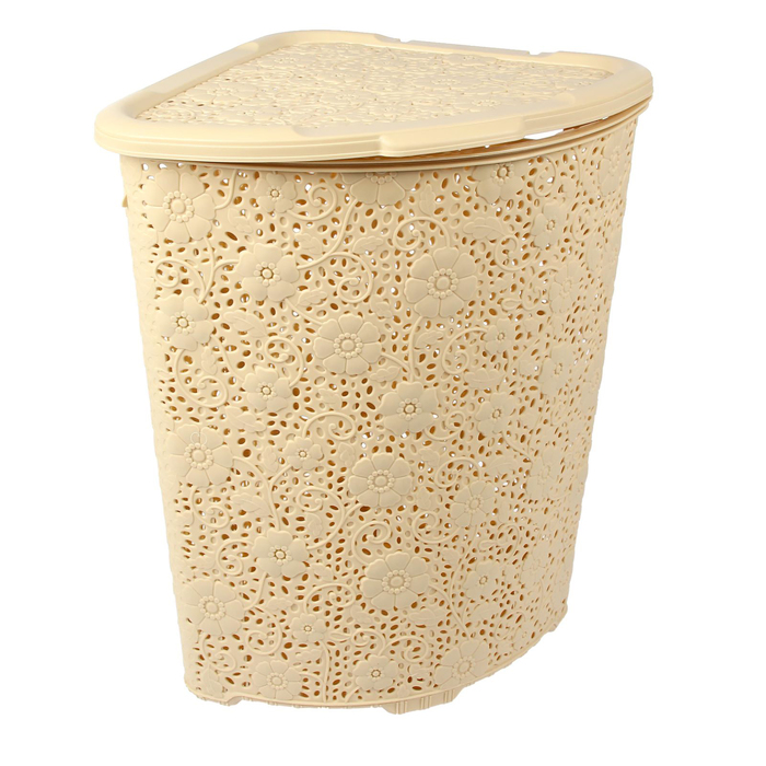 Корзина для белья, угловая 52 л "Ажурная", цвет МИКС