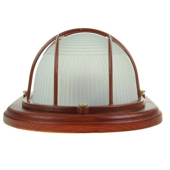 Светильник "ЭЛЕТЕХ" Самарканд 1202 Овал с решеткой НПП 03-100-018, 100 Вт, IP65, вишня