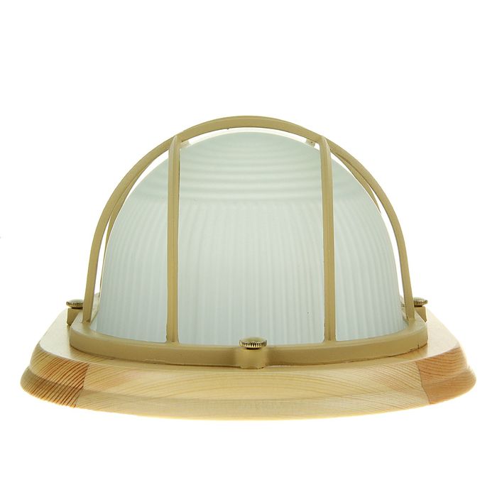 Светильник "ЭЛЕТЕХ" Самарканд 1202 Овал с решеткой НПП 03-100-018, 100 Вт, IP65, сосна