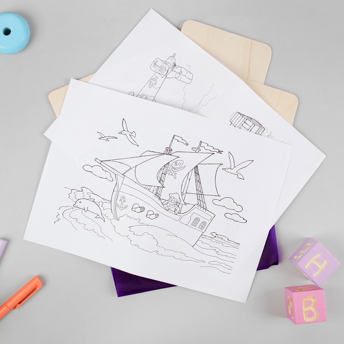 Наборы для выжигания "Тёплые картинки. Транспорт"