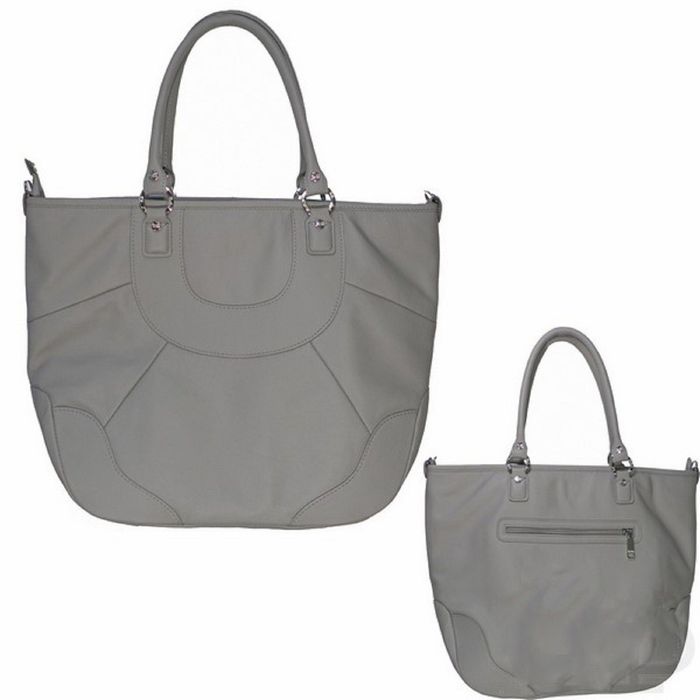 Сумка женская, отделение на молнии, наружный карман, цвет серый