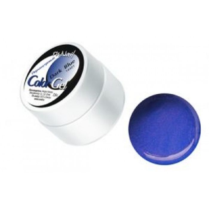 Цветной УФ-гель для ногтей RuNail, с перламутром, цвет Темно-голубой, Dark Blue, 7,5 г