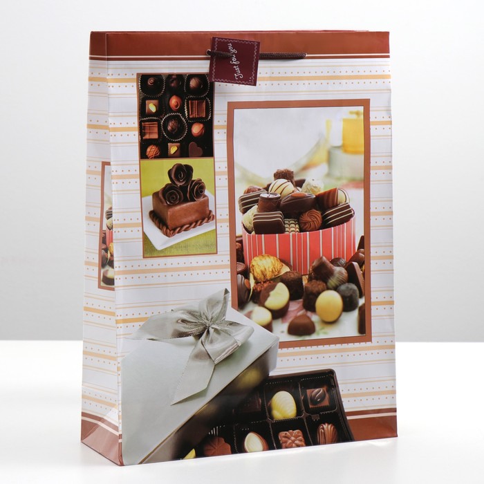 Пакет подарочный "Сладости", 32 х 11 х 44 см