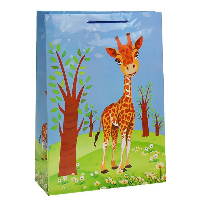 Пакет подарочный "Жираф", 32 х 11 х 44 см