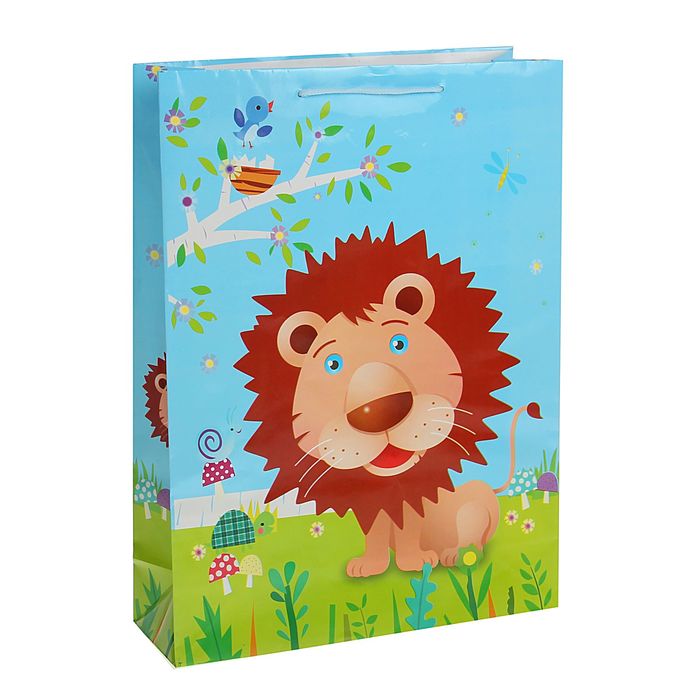 Пакет подарочный "Лев", 32 х 11 х 44 см