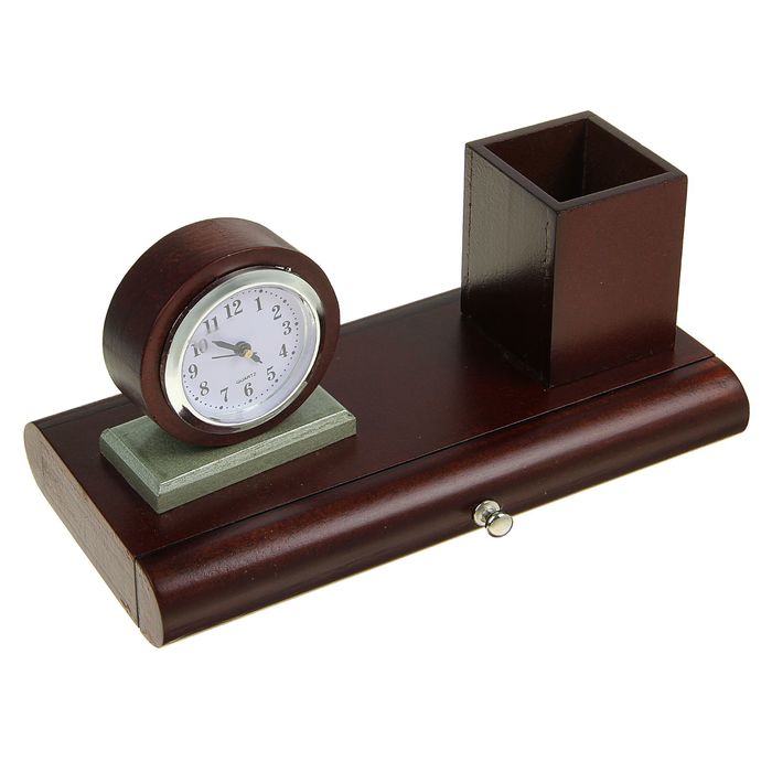 Набор настольный: часы, блок для бумаги, подставка для ручек