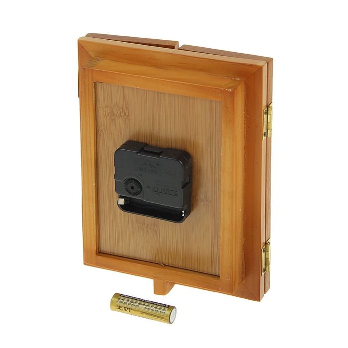 Часы настольные серии Дерево, часы с 4 фоторамками (фото 6х8см-4шт) (от 1АА) 4,5*19,5см