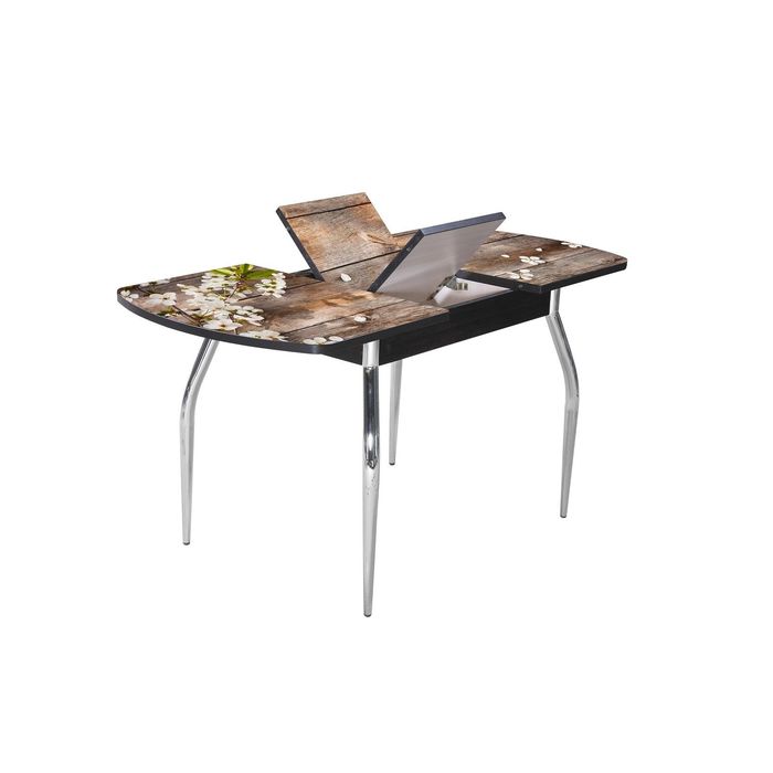 Стол раздвижной "Грация" 1,45, механизм вставка «бабочка», стекло/ножки хром (128947691)