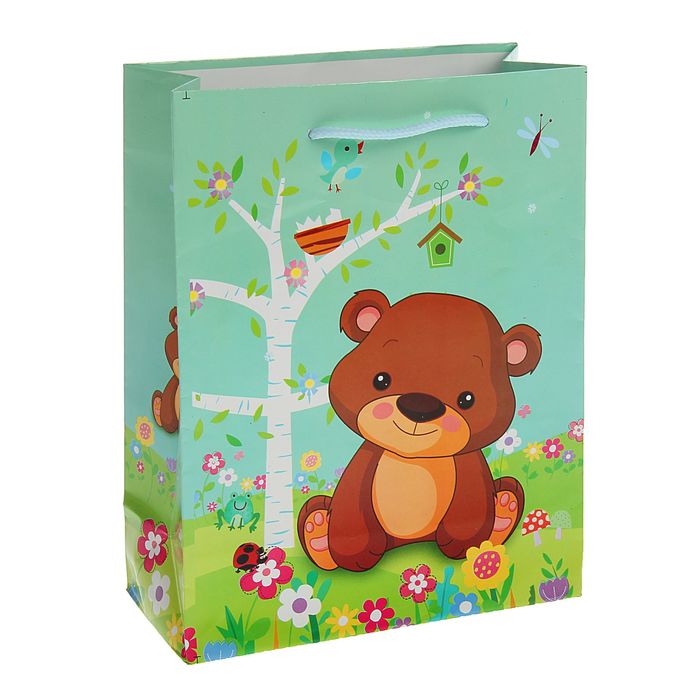 Пакет подарочный "Мишка", 11,5 х 5 х 14,5 см