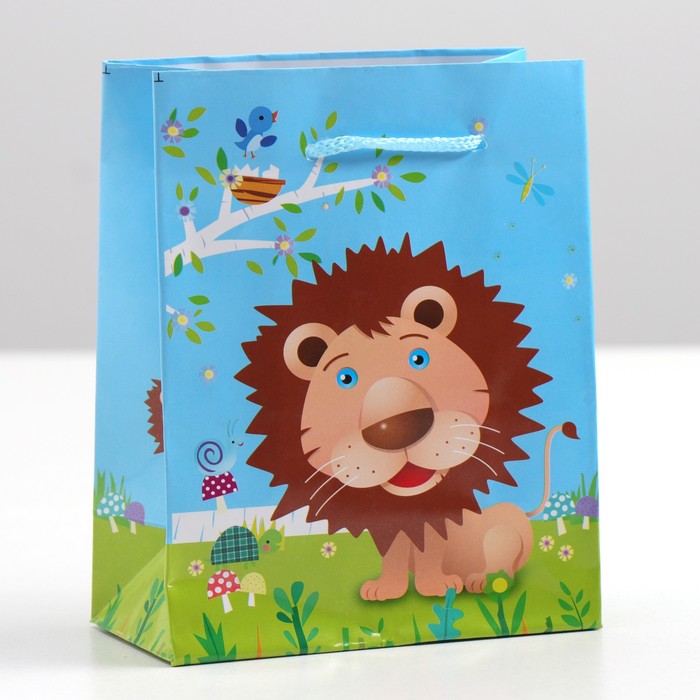 Пакет подарочный "Лев", 11,5 х 5 х 14,5 см