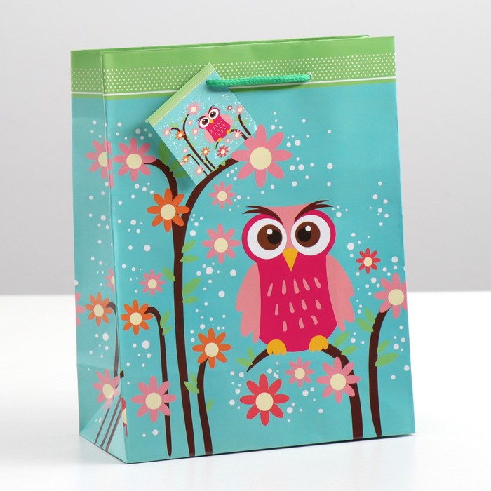Пакет подарочный "Филин", 18 х 8,5 х 23 см