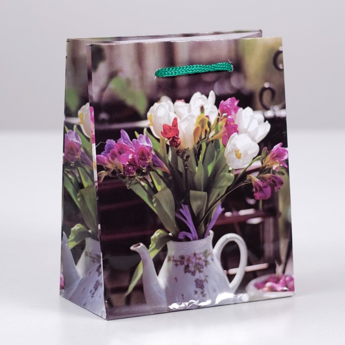 Пакет подарочный "Весенний", 11,5 х 5 х 14,5 см