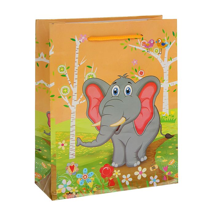 Пакет подарочный "Слон", 11,5 х 5 х 14,5 см