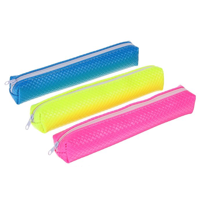 Пенал школьный на молнии МИКС Тропик флуор