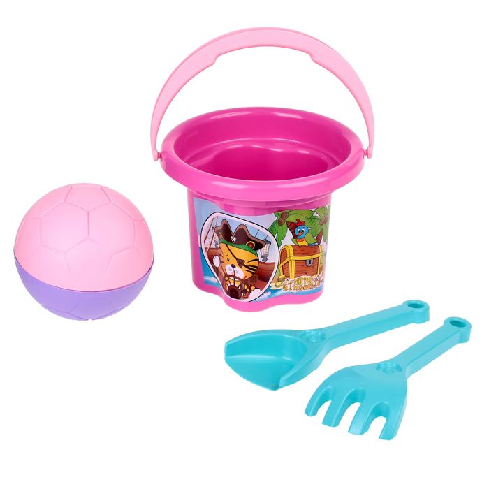 Набор для песка "Цветочек" с мячом, 5 элементов, МИКС