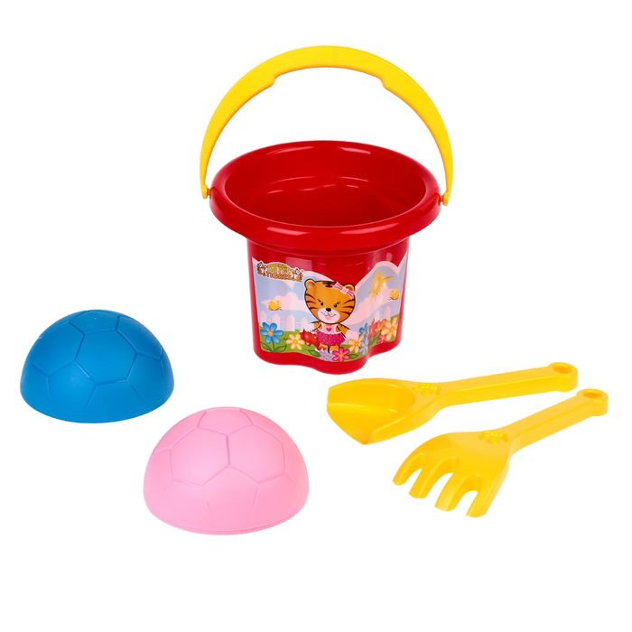 Набор для песка "Цветочек" с мячом, 5 элементов, МИКС