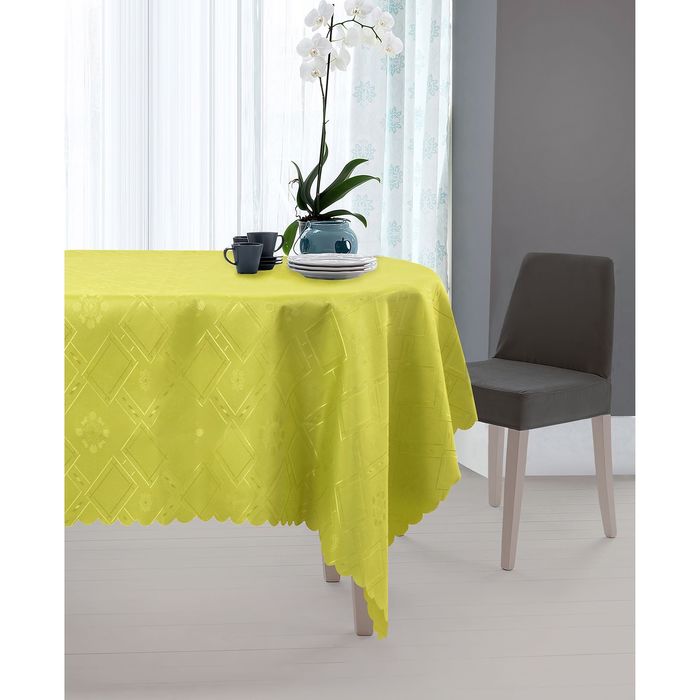 Скатерть "Этель" Лимонный щербет 140х220 см, 100% п/э