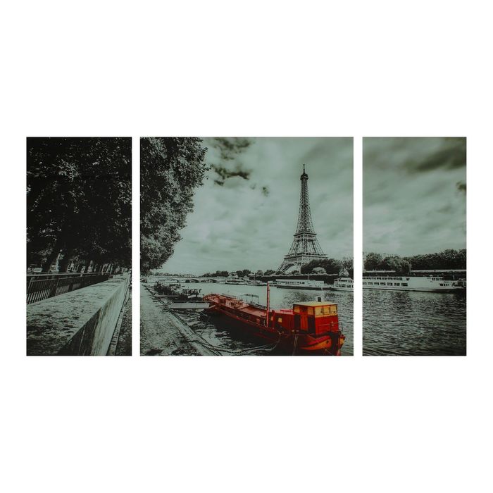 Картина модульная на стекле "Речной трамвай"2-25*50, 1-50*50, 100*50 см