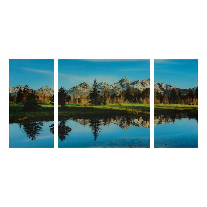 Модульная картина на стекле "Горное озеро"
