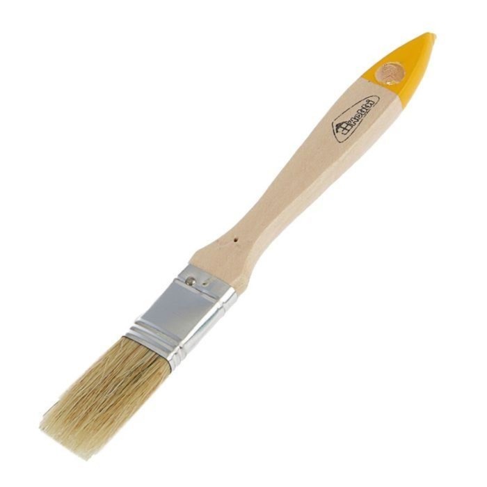 Кисть плоская Hobbi Любитель, 19 мм, ручка дерево, натуральная щетина