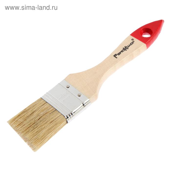 Кисть плоская  Hobbi/Remocolor Стандарт, 38 мм, ручка дерево, натуральная щетина