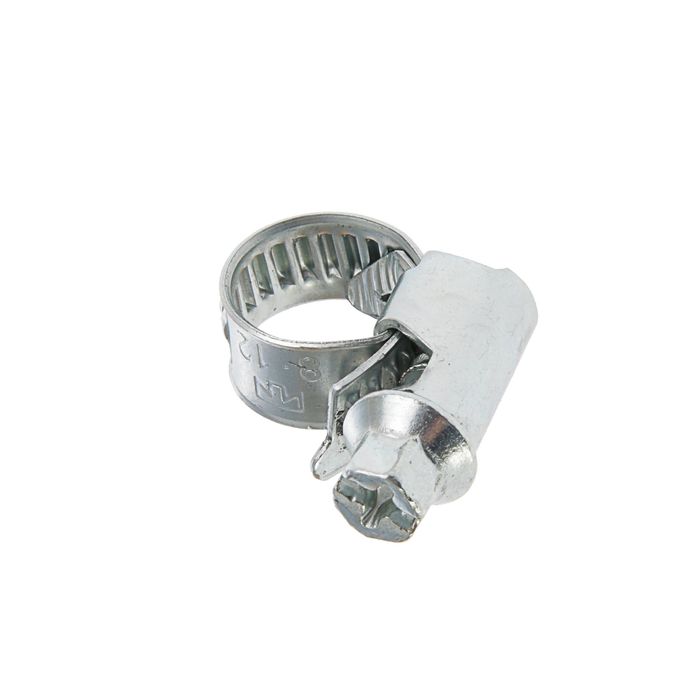 Хомут червячный, диаметр 8-12 мм, оцинкованный