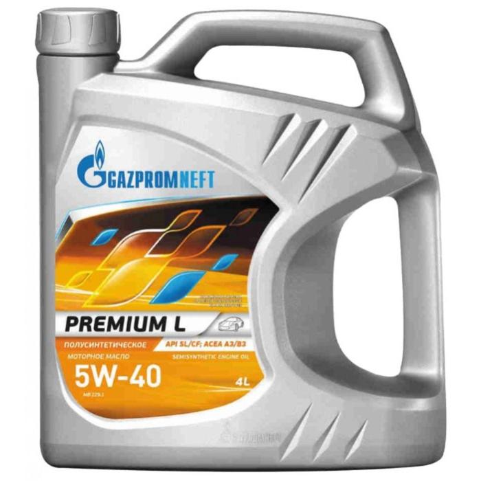 Масло моторное Gazpromneft Premium L 5W-40, 4 л моторное масло синтетическое gazpromneft premium n 5w 40 1 л