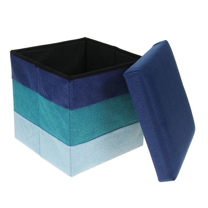 Пуф складной 30х30х30см "Градиент", синий