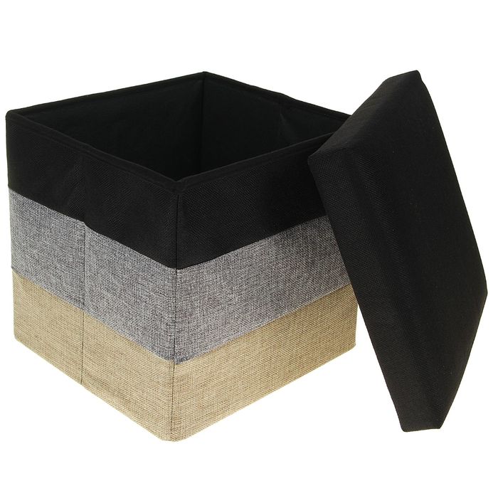 Пуф складной 30х30х30см "Градиент", черный