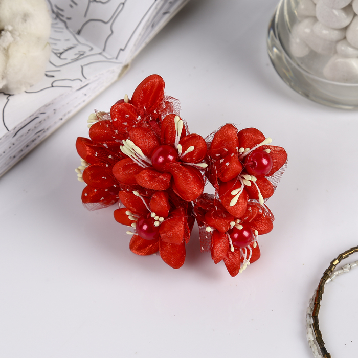 Декор для творчества "Клематис" МИКС 10,5 см (1 набор=1 букету) в букете 6 шт