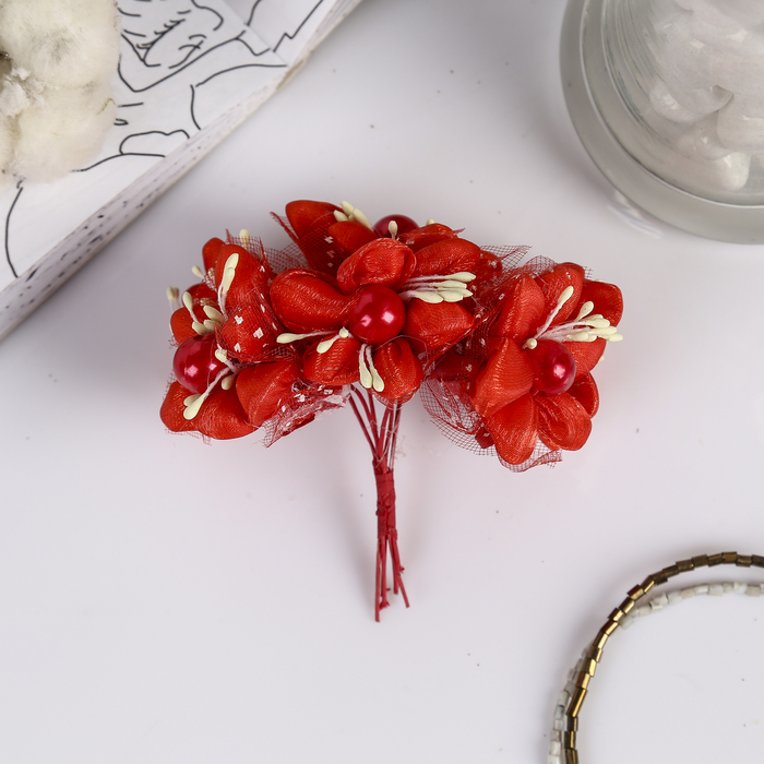 Декор для творчества "Клематис" МИКС 10,5 см (1 набор=1 букету) в букете 6 шт