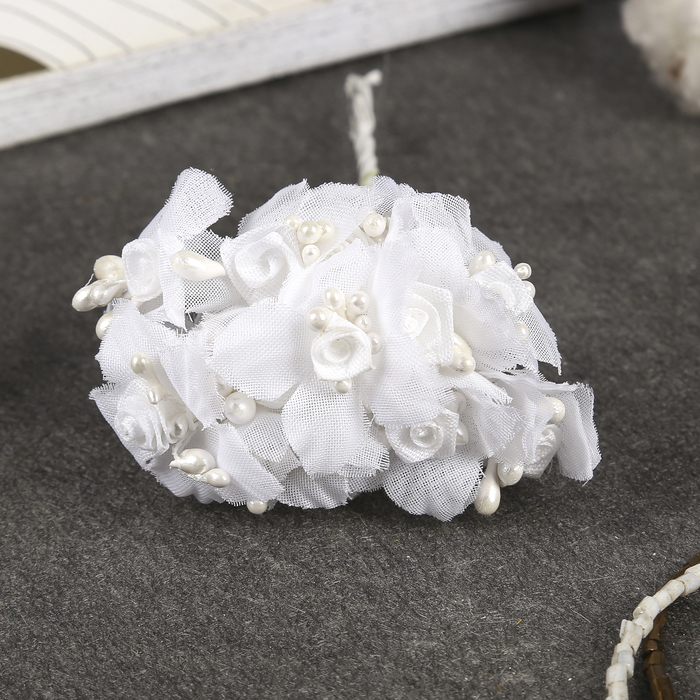 Декор для творчества "Белоснежный цветок" 11 см (1 набор=1 букету) в букете 12 шт