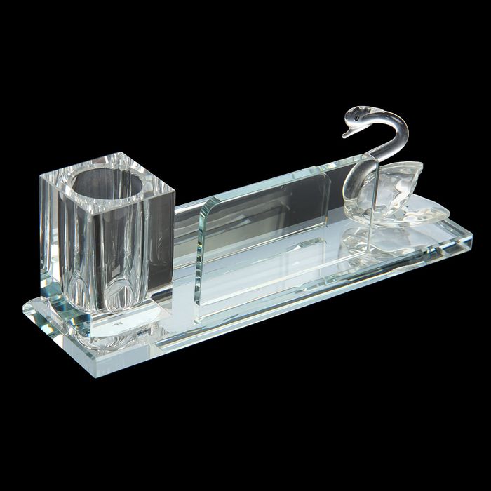 Набор настольный «Лебедь»: визитница, подставка для ручки