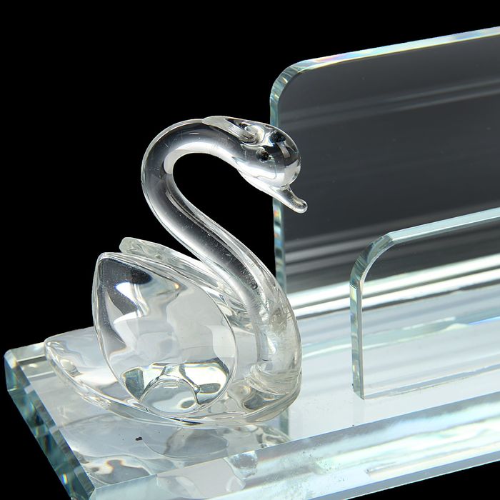 Набор настольный «Лебедь»: визитница, подставка для ручки