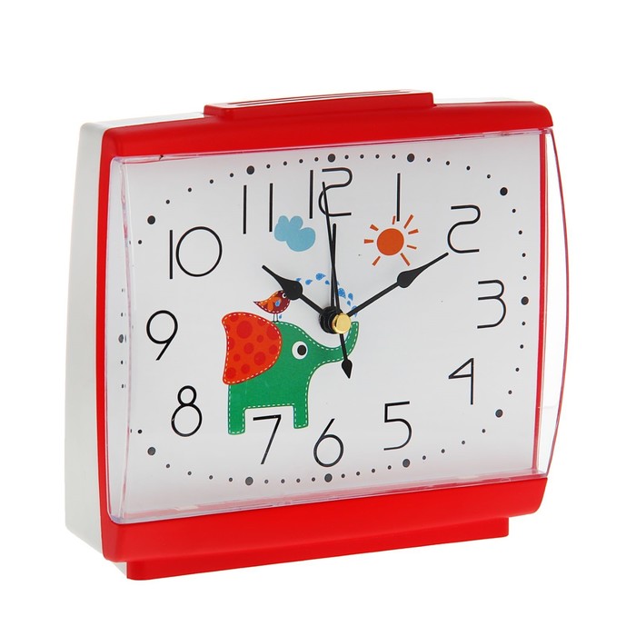 Будильник детский "Зверята", с подсветкой, 14.5х13.5 см, микс