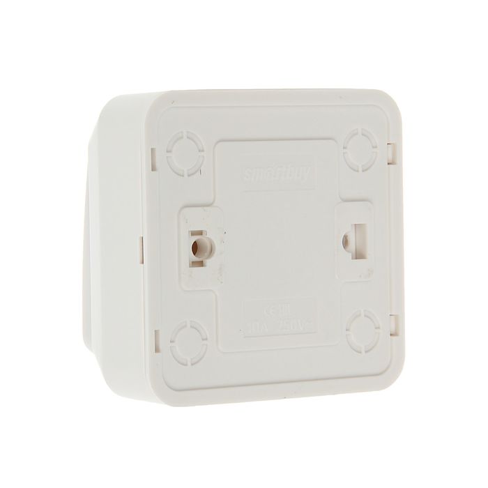 Переключатель "Юпитер", 10 А, 1 клавиша, наружный, с индикатором, белый, SBE-03w-10-SW12-1