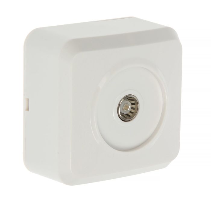 Розетка телевизионная "Юпитер", одноместная, наружная, оконечная, белая, SBE-03w-S1-TV