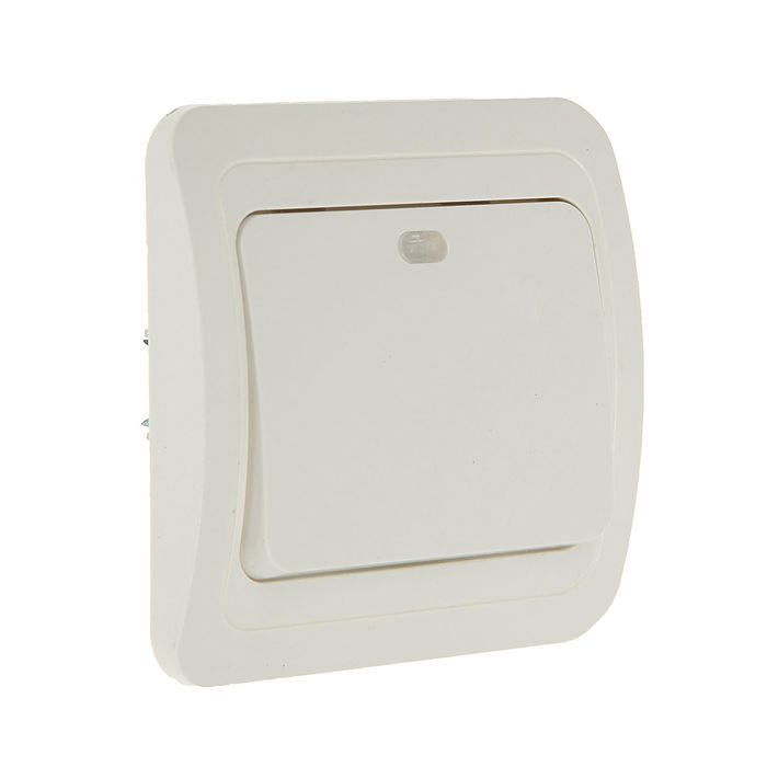 Выключатель "Марс", 10 А, 1 клавиша, скрытый, с индикатором, белый, SBE-02w-10-SW1-1