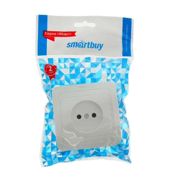 Розетка "Марс", 10 А, одноместная, скрытая, без з/к, белая, SBE-02w-10-S1-N