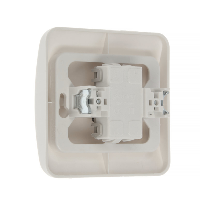 Кнопка звонковая "Марс", 10 А, 1 клавиша, скрытый, белый, SBE-02w-10-B1-0