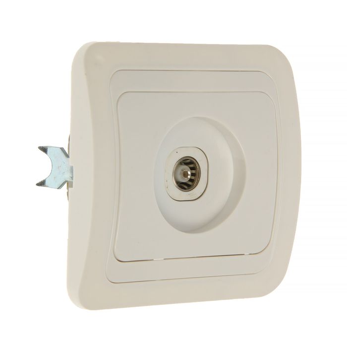 Розетка телевизионная "Марс", одноместна, скрытая, оконечная, белая, SBE-02w-S1-TV